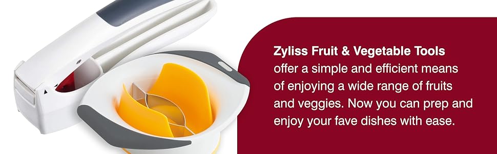 Zyliss 3-in-1 Mango Slicer, Peeler and Pit Remover Tool - Kitchen Mango Depitter & Peeler Gadget - Fruit Slicer with Micro-Serrated Stainless Steel Blader - Mango Corer for Easy Use