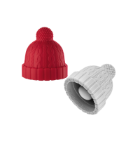 Beanie Cap Decorative Silicone Bottle Stopper in a Gift Box, Set of Two, Novelty Cork, Beverage and Wine Keeper, Champagne Bottle stoppers (Red & Grey)
