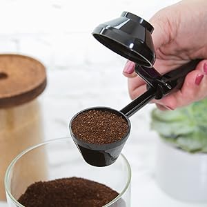 Perfect Pod EZ-Scoop Coffee Scooper & Funnel for Reusable K Cup Refillable Coffee Pods, 2 Tablespoon Capacity