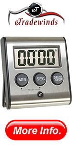 Elegant Digital Kitchen Timer, Stainless Steel Model eT-78, Displays 0-99 Min. or 0-99 Hr., Super Strong Magnet, Volume Switch for Mute/Soft/Loud Alarm, Auto Shut Off, Auto Memory by eTradewinds
