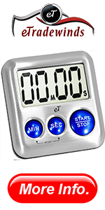 Elegant Digital Kitchen Timer, Stainless Steel Model eT-78, Displays 0-99 Min. or 0-99 Hr., Super Strong Magnet, Volume Switch for Mute/Soft/Loud Alarm, Auto Shut Off, Auto Memory by eTradewinds