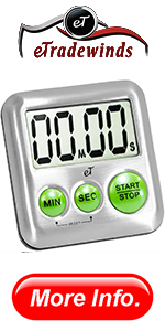 Elegant Digital Kitchen Timer, Stainless Steel Model eT-78, Displays 0-99 Min. or 0-99 Hr., Super Strong Magnet, Volume Switch for Mute/Soft/Loud Alarm, Auto Shut Off, Auto Memory by eTradewinds