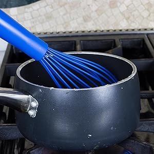 Chef Craft Premium Silicone Wire Cooking Whisk, 10.5 inch, Blue