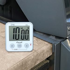 Escali Extra Large Display Digital Kitchen Timer with Clock Mode, Recall Timer Magnetic Back