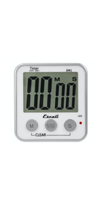Escali Extra Large Display Digital Kitchen Timer with Clock Mode, Recall Timer Magnetic Back