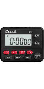 Escali Extra Large Display Digital Kitchen Timer with Clock Mode, Recall Timer Magnetic Back