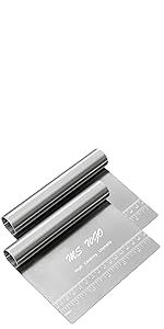 Pro Dough Pastry Scraper/Cutter/Chopper Stainless Steel Mirror Polished with Measuring Scale Multipurpose- Cake, Pizza Cutter - Pastry Bread Separator Scale Knife