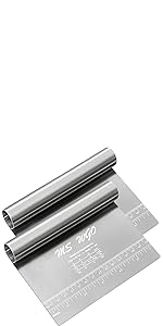 Pro Dough Pastry Scraper/Cutter/Chopper Stainless Steel Mirror Polished with Measuring Scale Multipurpose- Cake, Pizza Cutter - Pastry Bread Separator Scale Knife