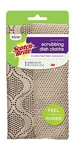 Scotch-Brite Non-Scratch Gray Scrubbing Dish Clothes, Scrubbing Power Makes Cleaning Easy, 2 Cloths