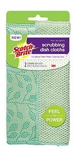 Scotch-Brite Non-Scratch Gray Scrubbing Dish Clothes, Scrubbing Power Makes Cleaning Easy, 2 Cloths