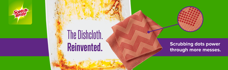 Scotch-Brite Non-Scratch Gray Scrubbing Dish Clothes, Scrubbing Power Makes Cleaning Easy, 2 Cloths