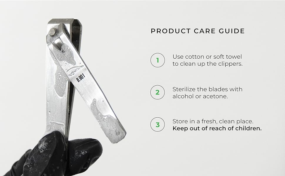 Straight Blade Nail Clipper - B-901 (Stainless Steel) | Large Jaw | Flat Jaw Design | NGHIA