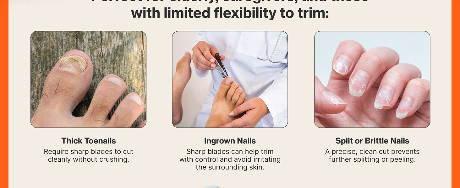 Professional Nail Clippers Set – Stainless Steel Fingernail & Toenail Clippers for Men, Women & Seniors – Ultra-Sharp Precision, Ergonomic Comfort & Medical-Grade Quality