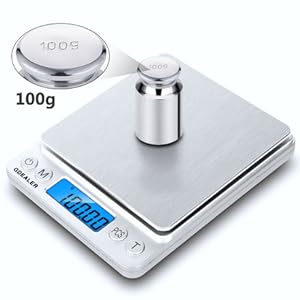GDEALER Food Scale, 0.001oz/0.01g Precise Digital Kitchen Scale Gram Scales Weight Food Coffee Scale Digital Scales for Cooking Baking Stainless Steel Back-lit LCD Display Pocket Small Scale, Silver