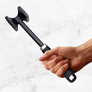 Checkered Chef Meat Tenderizer Tool - Dishwasher Safe Metal Kitchen Mallet for Tenderizing Chicken, Beef, Pork & Nuts with Non-Slip Grip