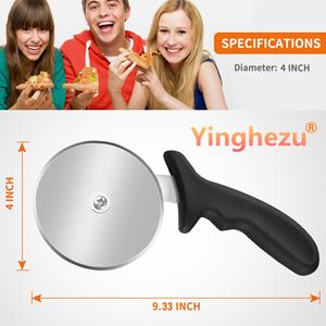 Pizza Cutter Wheel, Stainless Steel Slicer, 9.33-Inch Super heavy 173g, Sharp funny Classic Cutters, Kitchen Gadget with finger guard protects, For Pizza Lovers for easy dishwasher cleaning