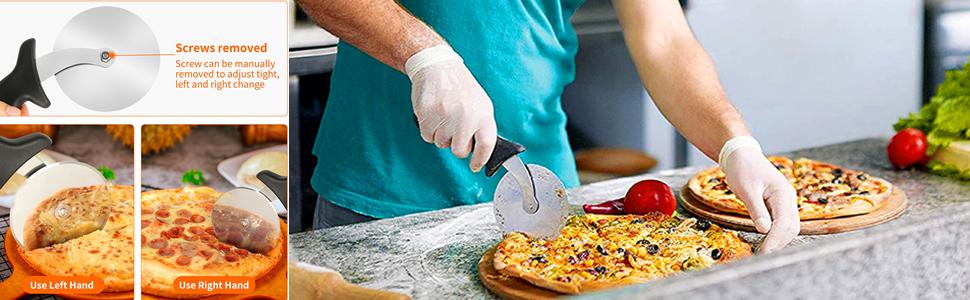 Pizza Cutter Wheel, Stainless Steel Slicer, 9.33-Inch Super heavy 173g, Sharp funny Classic Cutters, Kitchen Gadget with finger guard protects, For Pizza Lovers for easy dishwasher cleaning