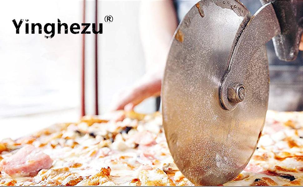Pizza Cutter Wheel, Stainless Steel Slicer, 9.33-Inch Super heavy 173g, Sharp funny Classic Cutters, Kitchen Gadget with finger guard protects, For Pizza Lovers for easy dishwasher cleaning