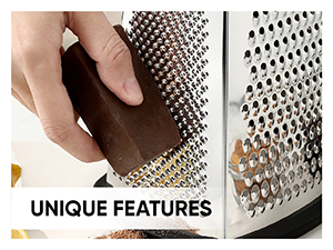 Spring Chef Professional Cheese Grater - Stainless Steel, XL Size, 4 Sides - Perfect Box Grater for Parmesan Cheese, Vegetables, Ginger - Dishwasher Safe - Black