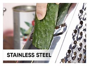 Spring Chef Professional Cheese Grater - Stainless Steel, XL Size, 4 Sides - Perfect Box Grater for Parmesan Cheese, Vegetables, Ginger - Dishwasher Safe - Black