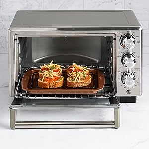 Ecolution Non-Stick Toaster Oven Bakeware Set 4-Piece, Carbon Steel, Easy to Clean and Perfect for Single Servings, Gray