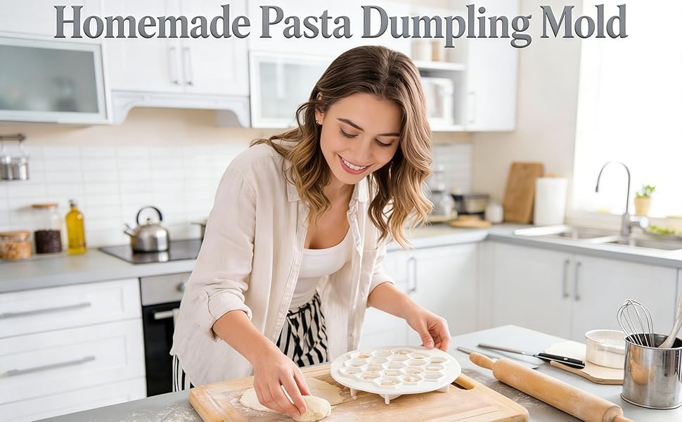 Dumpling & Ravioli Maker Mold - Create 19 Perfect Bite-Size Dumplings at Once, Dishwasher Safe ABS