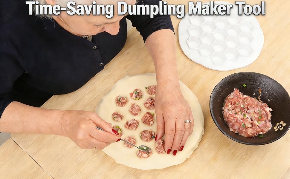 Dumpling & Ravioli Maker Mold - Create 19 Perfect Bite-Size Dumplings at Once, Dishwasher Safe ABS