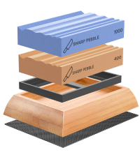 Sharp Pebble Premium Whetstone Knife Sharpening System – 1000/6000 Grit Whetstone Knife Sharpener & Honing Kit with Angle Guide & Non-Slip Bamboo Base – Guided Beginner Instructions