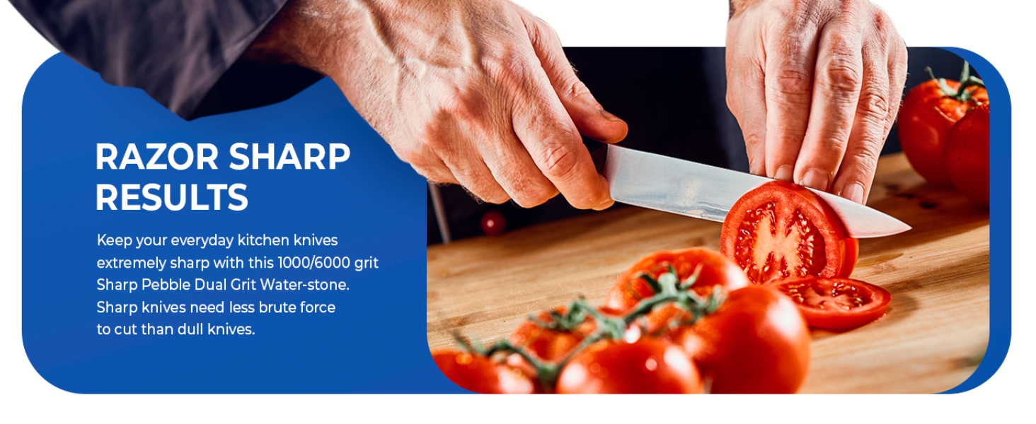 Sharp Pebble Premium Whetstone Knife Sharpening System – 1000/6000 Grit Whetstone Knife Sharpener & Honing Kit with Angle Guide & Non-Slip Bamboo Base – Guided Beginner Instructions