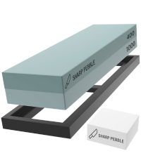 Sharp Pebble Premium Whetstone Knife Sharpening System – 1000/6000 Grit Whetstone Knife Sharpener & Honing Kit with Angle Guide & Non-Slip Bamboo Base – Guided Beginner Instructions