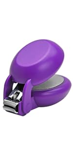 HARAC Special Needs Nail Clippers for Arthritic Hands, Senior and Kids, Adapted Nail Clipper for Fingernail and Thick Toenail, Made in Japan (Blue)