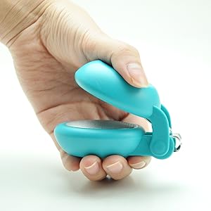 HARAC Special Needs Nail Clippers for Arthritic Hands, Senior and Kids, Adapted Nail Clipper for Fingernail and Thick Toenail, Made in Japan (Blue)