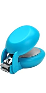 HARAC Special Needs Nail Clippers for Arthritic Hands, Senior and Kids, Adapted Nail Clipper for Fingernail and Thick Toenail, Made in Japan (Blue)