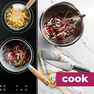 FineDine Stainless Steel Mixing Bowls Set, Dishwasher Safe, 6 Piece Metal Mixing Bowls For Kitchen, Nesting, Large, Small, Big Food Prep, Cooking, Baking