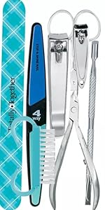 Trim Neat Feet Foot Care Implements Deluxe Toenail Clipper with File, Straight Edge, Stainless Steel, Cuts Toughest Toenails, Helps with Ingrown Nails, Ultra Sharp, Nail Care Tool, 1 Count
