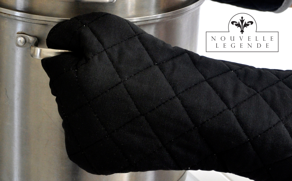 Nouvelle Legende Flame Retardant Quilted Oven Mitts, 17
