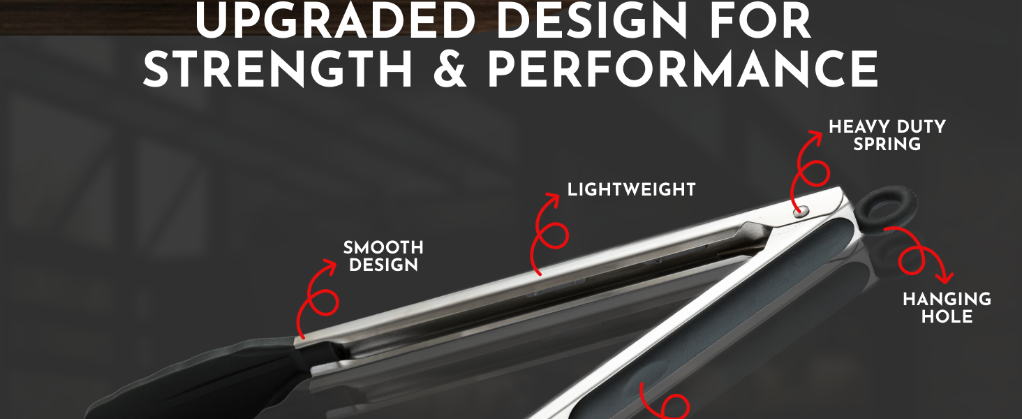 Kitchen Tongs with Silicone Tips Set of 3 Heat Resistant Tongs for Serving Food, 7-Inch, 9-Inch, 12-Inch Locking Silicone Tongs for Cooking, Salad Tong, Black Kitchen Utensils