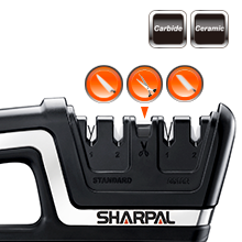 SHARPAL 104N 5-in-1 Professional Knife & Scissors Sharpener, Sharpening Tool for Straight & Serrated Blades, Repairs & Hones Euro/American & Asian Knives, Fast Scissor Sharpening