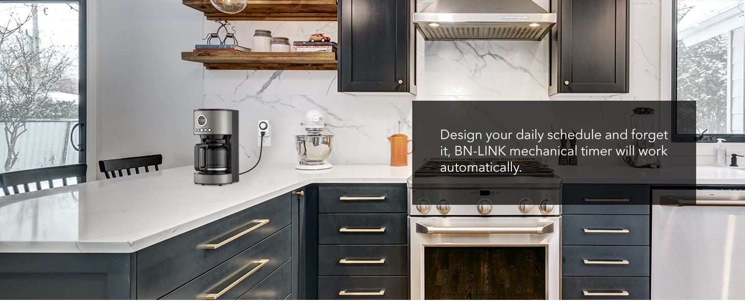 BN-LINK BND-60/U47 Indoor Mini 24-Hour Mechanical Outlet Timer, 3-Prong, 2-Pack