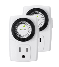 BN-LINK BND-60/U47 Indoor Mini 24-Hour Mechanical Outlet Timer, 3-Prong, 2-Pack