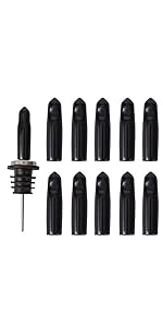 7-Piece Stainless Steel Flip Top Oil Pour Spouts with Funnel - Leakproof Speed Pourer Nozzles for 3/4