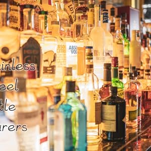 7-Piece Stainless Steel Flip Top Oil Pour Spouts with Funnel - Leakproof Speed Pourer Nozzles for 3/4