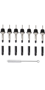 7-Piece Stainless Steel Flip Top Oil Pour Spouts with Funnel - Leakproof Speed Pourer Nozzles for 3/4