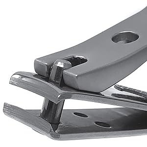 Kohm Curved Blade Edge Nail Clipper with Nail File (Swing Out), SS Wide Jaw Toenail Clippers for Thick Nails, Large Nail Clippers for Men, Seniors, Women