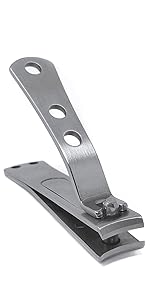 Kohm Curved Blade Edge Nail Clipper with Nail File (Swing Out), SS Wide Jaw Toenail Clippers for Thick Nails, Large Nail Clippers for Men, Seniors, Women