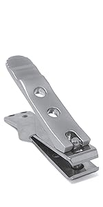 Kohm Curved Blade Edge Nail Clipper with Nail File (Swing Out), SS Wide Jaw Toenail Clippers for Thick Nails, Large Nail Clippers for Men, Seniors, Women