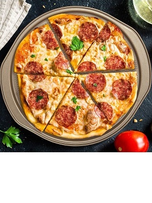 Glad Nonstick Large Pizza Pan for Oven | Round Baking Tray | Textured Cooking Sheet Crisper | Premium Bakeware Series for Home Kitchen