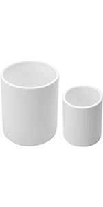 MyGift Set of 2 Ceramic Spoon Rest, Upright Ladle Holder Ceramic Dish with Silver Stainless Steel Rack