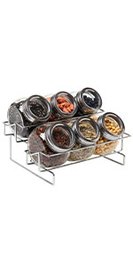 MyGift Set of 2 Ceramic Spoon Rest, Upright Ladle Holder Ceramic Dish with Silver Stainless Steel Rack