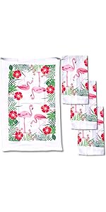 Lobyn Value Packs - Wine Lover’s Kitchen Grape & Wine Bottle Motif, 5 Piece Kitchen Towel Set with 2 Decorative Dish Towels (25 X15), 1 Oven Mitt (11 X 7) and 2 Potholders (6.5 X 6.5)